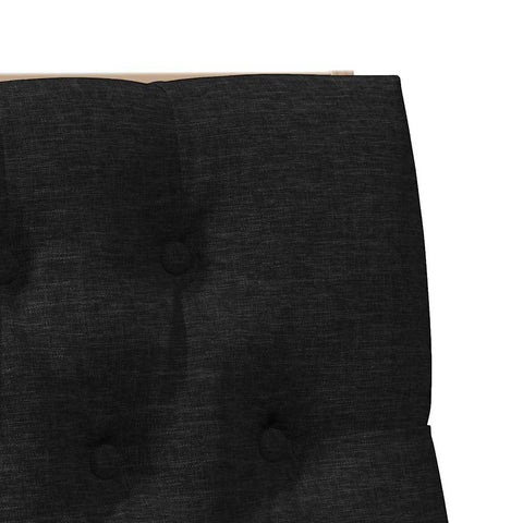 vidaXL Upholstered Headboard Black 100 cm Solid Pine Wood