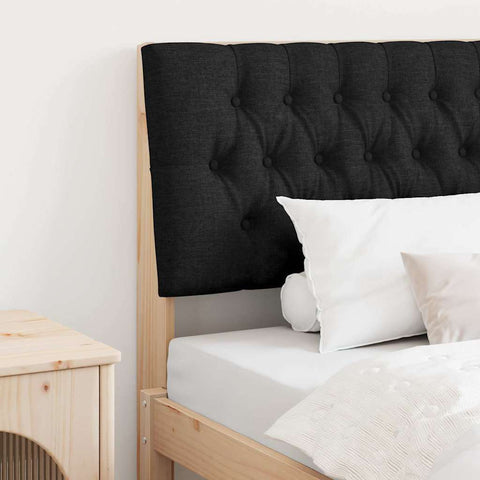 vidaXL Upholstered Headboard Black 100 cm Solid Pine Wood