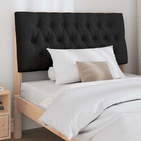 vidaXL Upholstered Headboard Black 100 cm Solid Pine Wood