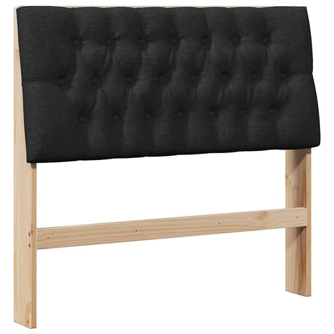 vidaXL Upholstered Headboard Black 100 cm Solid Pine Wood