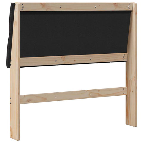vidaXL Upholstered Headboard Black 100 cm Solid Pine Wood