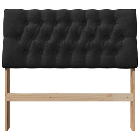 vidaXL Upholstered Headboard Black 100 cm Solid Pine Wood