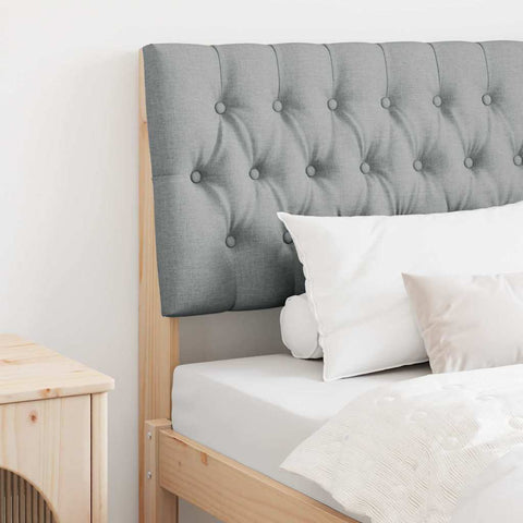 vidaXL Upholstered Headboard Light Grey 90 cm Solid Pine Wood