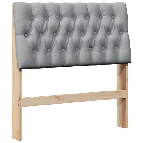 vidaXL Upholstered Headboard Light Grey 90 cm Solid Pine Wood