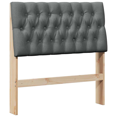 vidaXL Upholstered Headboard Dark Grey 90 cm Solid Pine Wood
