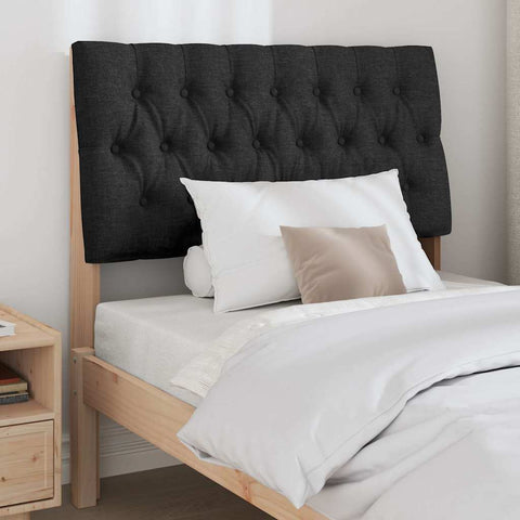 vidaXL Upholstered Headboard Black 90 cm Solid Pine Wood
