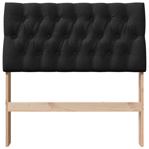 vidaXL Upholstered Headboard Black 90 cm Solid Pine Wood