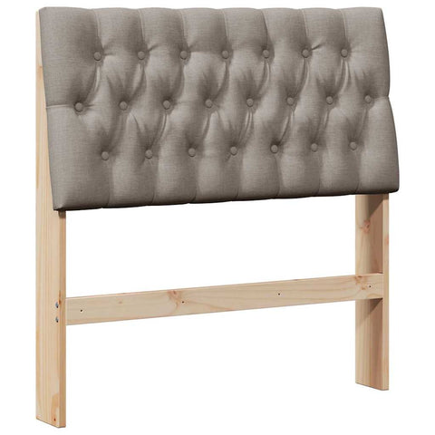vidaXL Upholstered Headboard Taupe 90 cm Solid Pine Wood