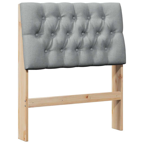 vidaXL Upholstered Headboard Light Grey 80 cm Solid Pine Wood