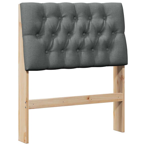 vidaXL Upholstered Headboard Dark Grey 80 cm Solid Pine Wood