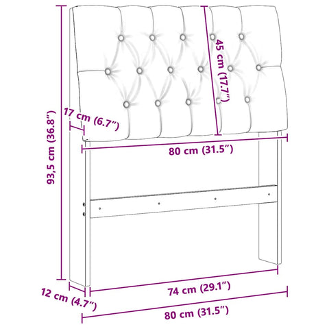 vidaXL Upholstered Headboard Light Grey 80 cm Solid Pine Wood