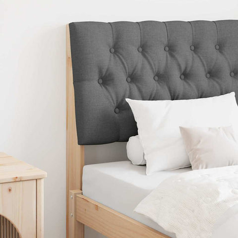 vidaXL Upholstered Headboard Dark Grey 75 cm Solid Pine Wood