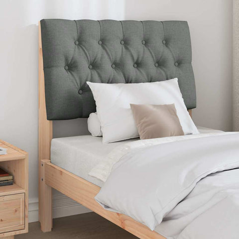 vidaXL Upholstered Headboard Dark Grey 75 cm Solid Pine Wood