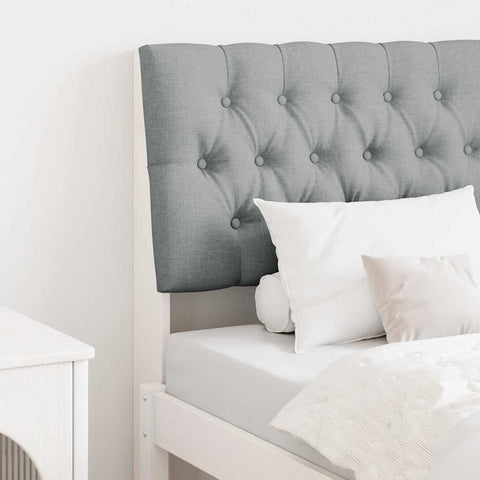 vidaXL Upholstered Headboard Light Grey 75 cm Solid Pine Wood