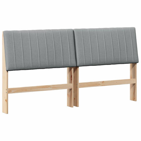 vidaXL Upholstered Headboard Light Grey 200 cm Solid Pine Wood