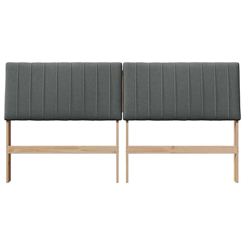 vidaXL Upholstered Headboard Dark Grey 200 cm Solid Pine Wood