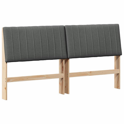 vidaXL Upholstered Headboard Dark Grey 180 cm Solid Pine Wood