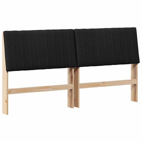 vidaXL Upholstered Headboard Black 180 cm Solid Pine Wood