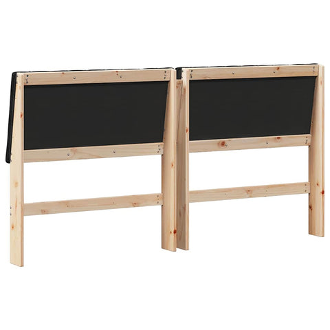 vidaXL Upholstered Headboard Black 180 cm Solid Pine Wood