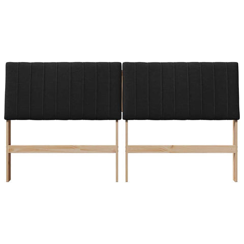 vidaXL Upholstered Headboard Black 180 cm Solid Pine Wood