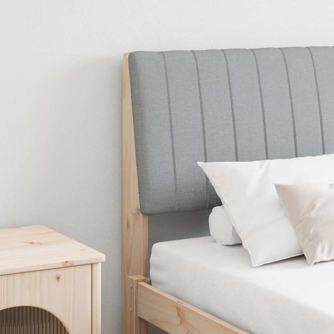 vidaXL Upholstered Headboard Light Grey 160 cm Solid Pine Wood