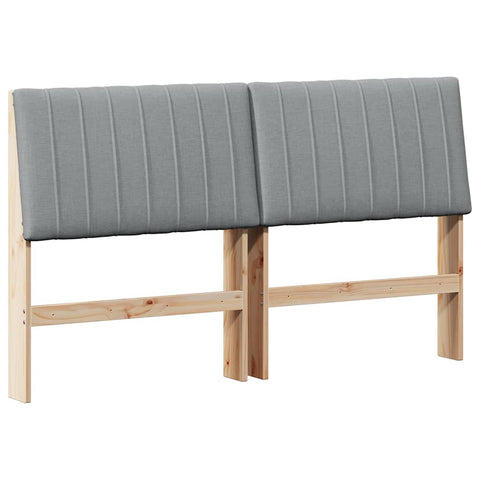 vidaXL Upholstered Headboard Light Grey 160 cm Solid Pine Wood