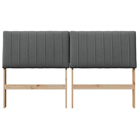 vidaXL Upholstered Headboard Dark Grey 160 cm Solid Pine Wood