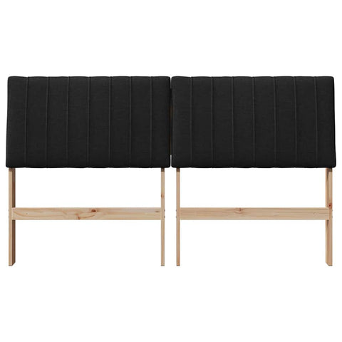 vidaXL Upholstered Headboard Black 160 cm Solid Pine Wood