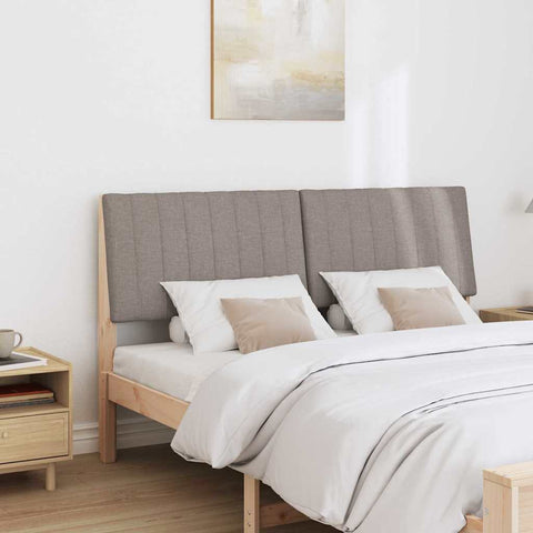 vidaXL Upholstered Headboard Taupe 160 cm Solid Pine Wood