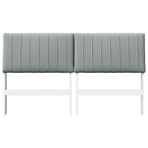 vidaXL Upholstered Headboard Light Grey 160 cm Solid Pine Wood