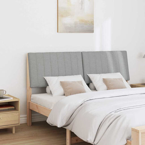 vidaXL Upholstered Headboard Light Grey 150 cm Solid Pine Wood