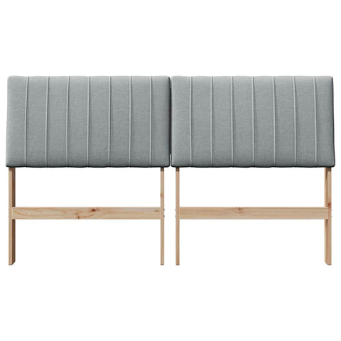vidaXL Upholstered Headboard Light Grey 150 cm Solid Pine Wood
