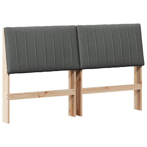 vidaXL Upholstered Headboard Dark Grey 150 cm Solid Pine Wood
