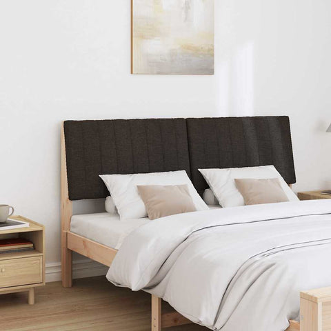 vidaXL Upholstered Headboard Black 150 cm Solid Pine Wood