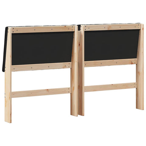 vidaXL Upholstered Headboard Black 150 cm Solid Pine Wood