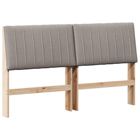 vidaXL Upholstered Headboard Taupe 150 cm Solid Pine Wood