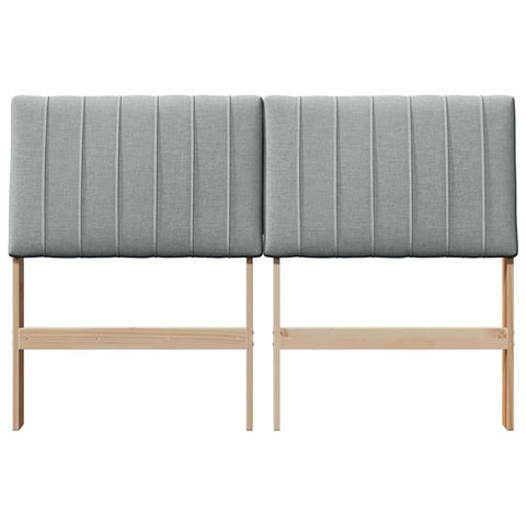 vidaXL Upholstered Headboard Light Grey 140 cm Solid Pine Wood