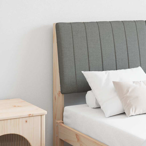 vidaXL Upholstered Headboard Dark Grey 140 cm Solid Pine Wood