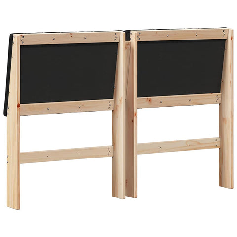vidaXL Upholstered Headboard Black 140 cm Solid Pine Wood