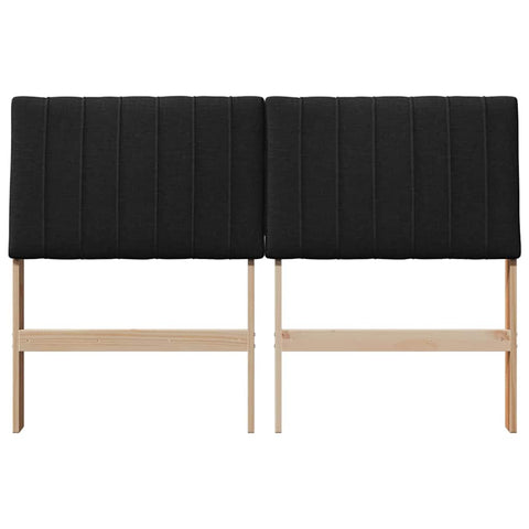 vidaXL Upholstered Headboard Black 140 cm Solid Pine Wood