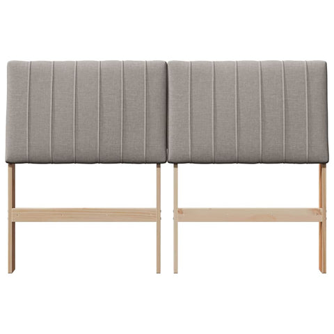vidaXL Upholstered Headboard Taupe 140 cm Solid Pine Wood