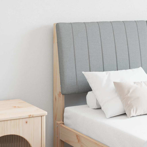 vidaXL Upholstered Headboard Light Grey 135 cm Solid Pine Wood