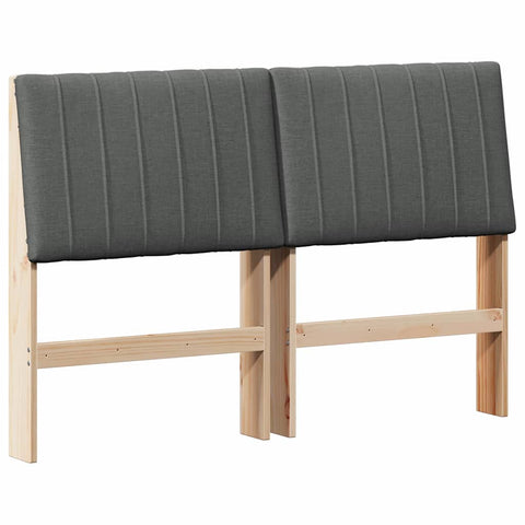 vidaXL Upholstered Headboard Dark Grey 135 cm Solid Pine Wood