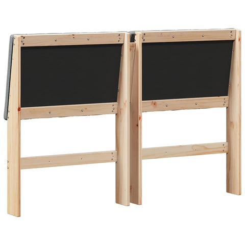 vidaXL Upholstered Headboard Dark Grey 135 cm Solid Pine Wood