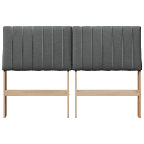 vidaXL Upholstered Headboard Dark Grey 135 cm Solid Pine Wood