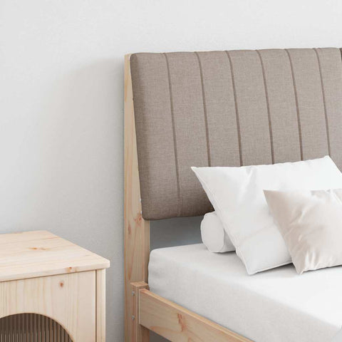 vidaXL Upholstered Headboard Taupe 135 cm Solid Pine Wood