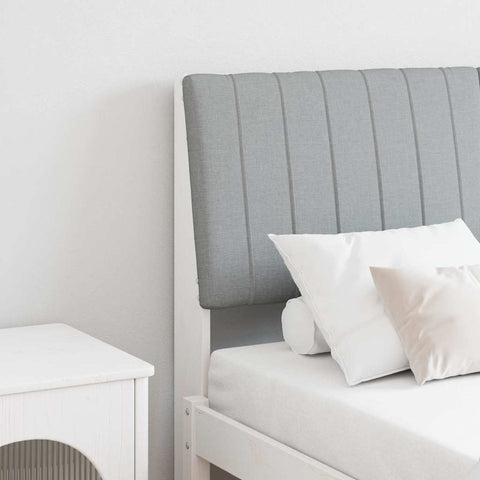 vidaXL Upholstered Headboard Light Grey 135 cm Solid Pine Wood