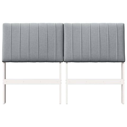 vidaXL Upholstered Headboard Light Grey 135 cm Solid Pine Wood