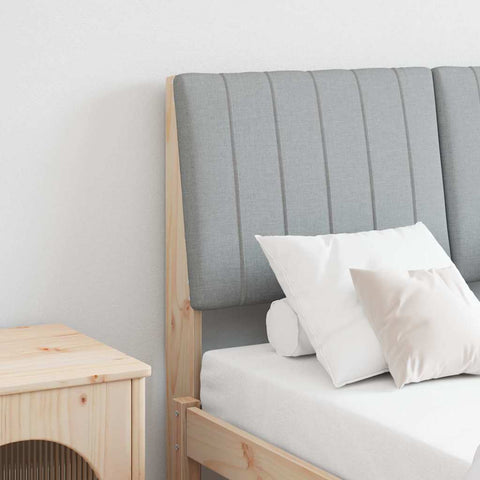 vidaXL Upholstered Headboard Light Grey 120 cm Solid Pine Wood