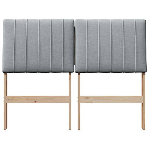 vidaXL Upholstered Headboard Light Grey 120 cm Solid Pine Wood